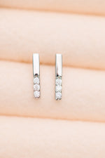 Twin Sparkle Silver Stud Earrings