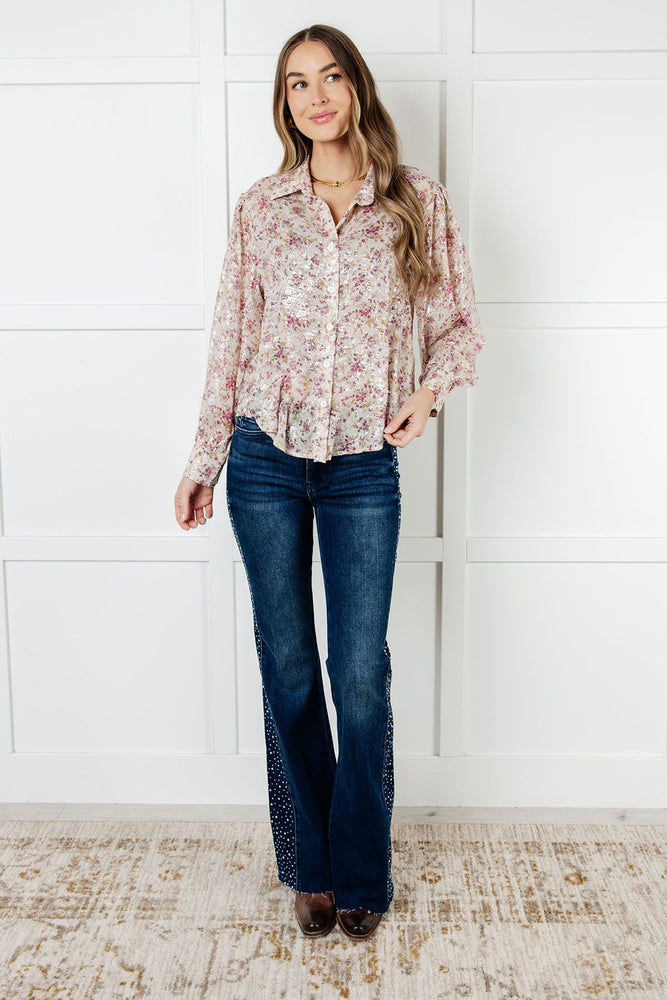 You and I Connect Floral Button Up Blouse