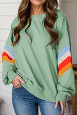 Contrast Round Neck Long Sleeve Sweatshirt