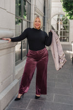 High Society Velvet Wide Leg Trousers